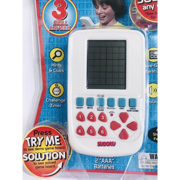 SuDoku For Kids Electronic Hand Held Game New Sudoku Pocket Fun 3 Levels - Picture 2 of 5